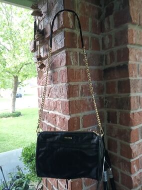 Rebecca Minkoff Black Crossbody Bag with Gold Chain Strap